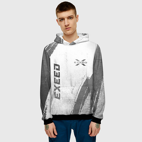 Мужская толстовка Exeed - white gradient вертикально / 3D-Черный – фото 3