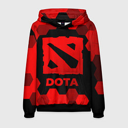 Толстовка-худи мужская Dota - red gradient, цвет: 3D-черный