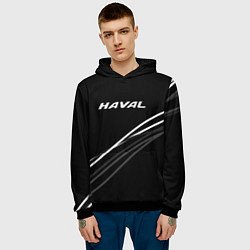 Толстовка-худи мужская Haval чёрный с полосами, цвет: 3D-черный — фото 2