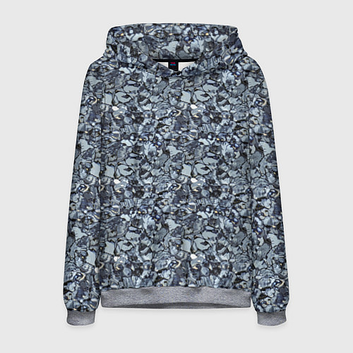 Мужская толстовка Серо-голубой мелкий камень текстура / 3D-Меланж – фото 1