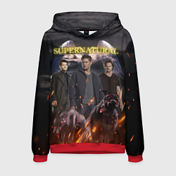 Толстовка-худи мужская Supernatural - true hunters, цвет: 3D-красный