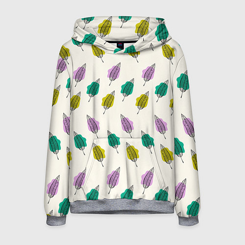 Мужская толстовка Листья на пятнах / 3D-Меланж – фото 1