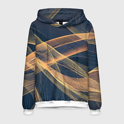 Толстовка-худи мужская Световые волны, цвет: 3D-белый