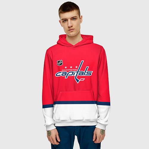 Мужская толстовка Вашингтон Кэпиталз хоккей / 3D-Белый – фото 3