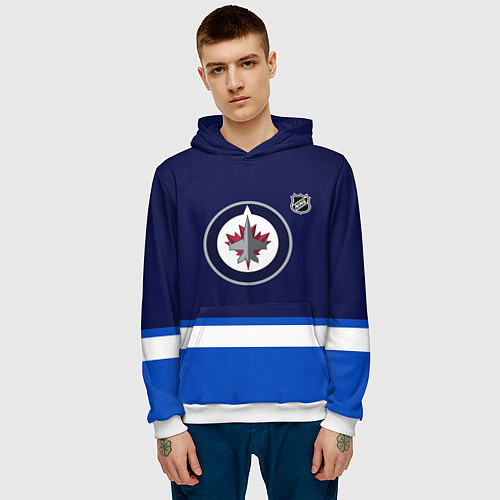 Мужская толстовка Виннипег Джетс хоккей / 3D-Белый – фото 3