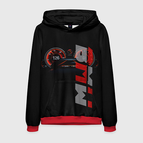 Мужская толстовка BMW спидометр и надпись / 3D-Красный – фото 1