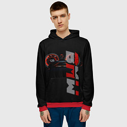 Толстовка-худи мужская BMW спидометр и надпись, цвет: 3D-красный — фото 2