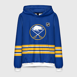 Толстовка-худи мужская Баффало Сейбрз хоккей, цвет: 3D-белый