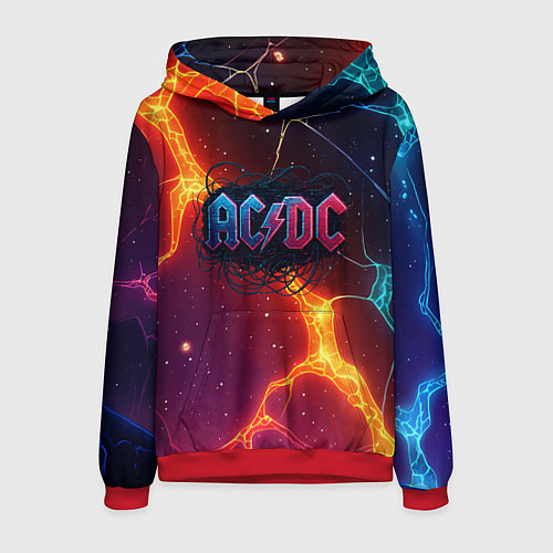 Мужская толстовка ACDC логотип в градиенте / 3D-Красный – фото 1