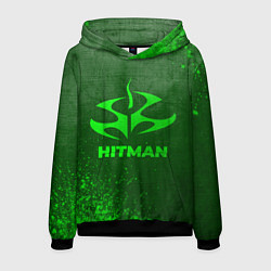 Толстовка-худи мужская Hitman - green gradient, цвет: 3D-черный