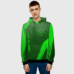 Толстовка-худи мужская Twenty One Pilots - green gradient вертикально, цвет: 3D-черный — фото 2