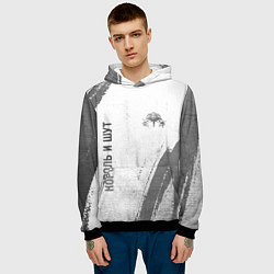 Толстовка-худи мужская Король и Шут - white gradient вертикально, цвет: 3D-черный — фото 2