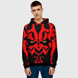 Толстовка-худи мужская Лицо Дарт Мола, цвет: 3D-черный — фото 2