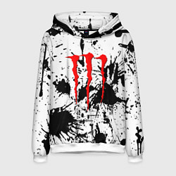 Толстовка-худи мужская Monster energy краски, цвет: 3D-белый