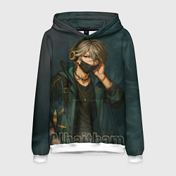 Толстовка-худи мужская Аль-Хайтам в маске, цвет: 3D-белый