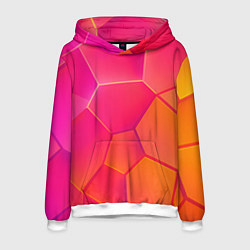 Толстовка-худи мужская Розово-оранжевые плиты, цвет: 3D-белый