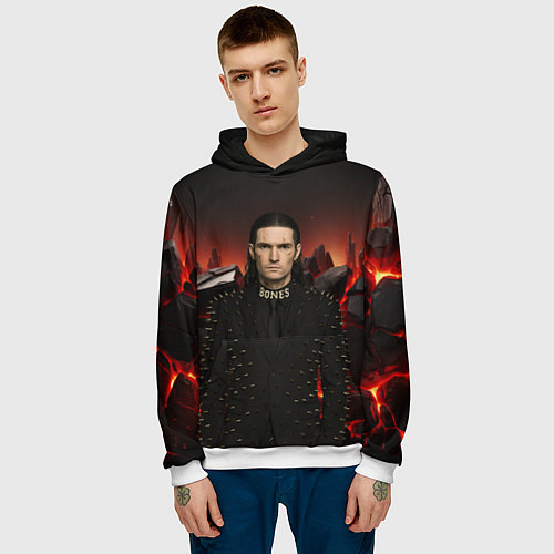 Мужская толстовка Bones в пиджаке с шыпами / 3D-Белый – фото 3