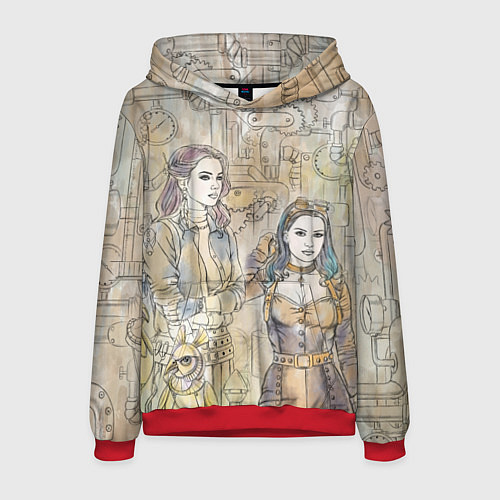 Мужская толстовка Девушки стимпанк / 3D-Красный – фото 1