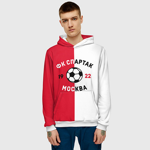Мужская толстовка ФК Спартак Москва 1922 / 3D-Белый – фото 3