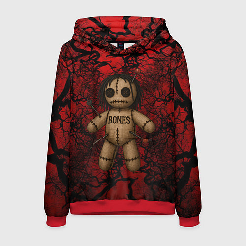 Мужская толстовка Кукла Вуду Bones / 3D-Красный – фото 1