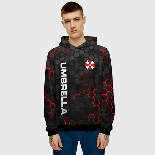 Мужская толстовка Амбрелла - плиты с подсветкой / 3D-Черный – фото 3