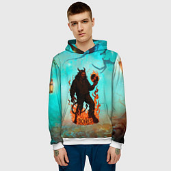 Толстовка-худи мужская Bones в стиле демона, цвет: 3D-белый — фото 2