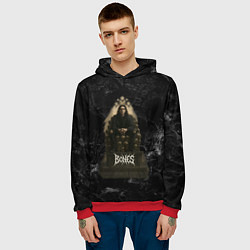 Толстовка-худи мужская Bones сидит на троне из черепов, цвет: 3D-красный — фото 2