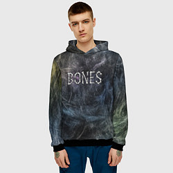 Толстовка-худи мужская Bones из костей, цвет: 3D-черный — фото 2