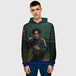 Толстовка-худи мужская Игрок 218 в боевой стойке, цвет: 3D-синий — фото 2