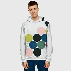 Толстовка-худи мужская Кластер чил - абстракция, цвет: 3D-белый — фото 2