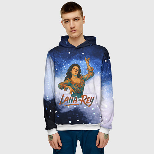 Мужская толстовка Lana Del Rey танцует / 3D-Белый – фото 3