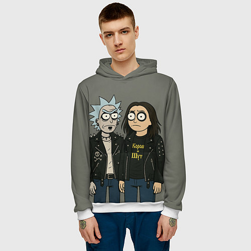 Мужская толстовка КиШ - Рик и Морти / 3D-Белый – фото 3