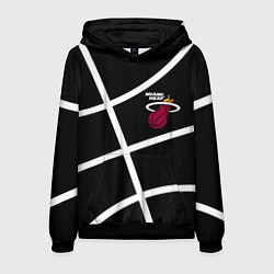 Толстовка-худи мужская Майами Хит - баскетбольный линии, цвет: 3D-черный