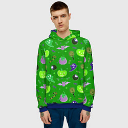 Толстовка-худи мужская Halloween green, цвет: 3D-синий — фото 2