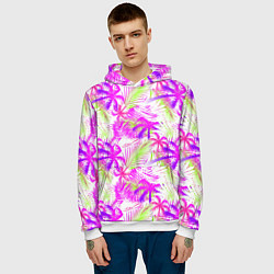 Толстовка-худи мужская Palm tree pink, цвет: 3D-белый — фото 2