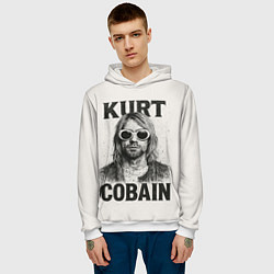 Толстовка-худи мужская Kurt Cobain - grunge-art, цвет: 3D-белый — фото 2