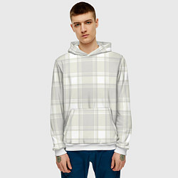 Толстовка-худи мужская Checked white completely, цвет: 3D-белый — фото 2