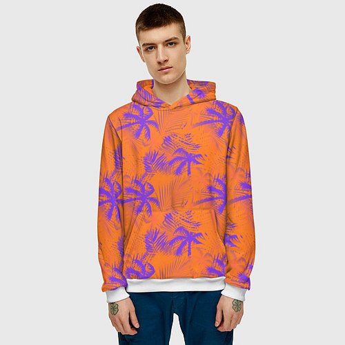 Мужская толстовка Palm orange / 3D-Белый – фото 3