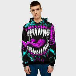 Толстовка-худи мужская Клыки венома, цвет: 3D-черный — фото 2