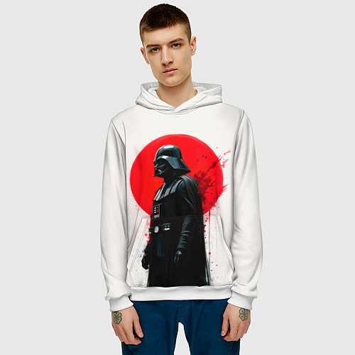 Мужская толстовка Дарт Вейдер на фоне заката / 3D-Белый – фото 3