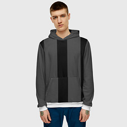 Толстовка-худи мужская Color black grey line, цвет: 3D-белый — фото 2