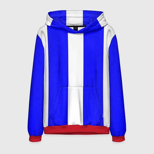 Мужская толстовка Color white blue line / 3D-Красный – фото 1