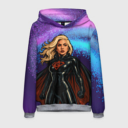 Толстовка-худи мужская Леди Гага в костюме супергероя, цвет: 3D-меланж