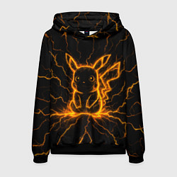 Толстовка-худи мужская Пикачу из электричества, цвет: 3D-черный