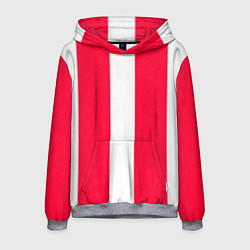 Толстовка-худи мужская Color red white line, цвет: 3D-меланж