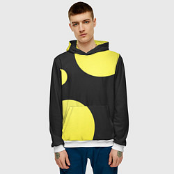 Толстовка-худи мужская Лава лампа макро баланс абстракция, цвет: 3D-белый — фото 2