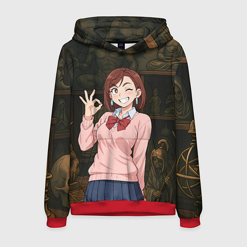 Мужская толстовка Сиратори Айра - знак ок / 3D-Красный – фото 1