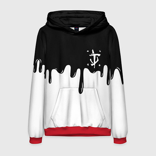 Мужская толстовка Doom logo жидкие краски / 3D-Красный – фото 1