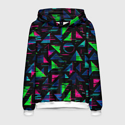 Толстовка-худи мужская Геометрия глитч, цвет: 3D-белый