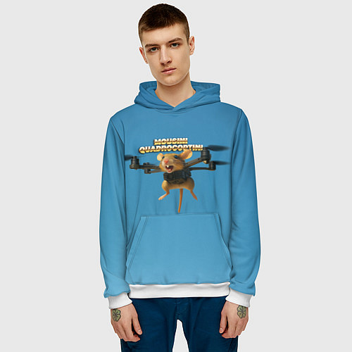 Мужская толстовка Mousini Quadrocoptini мем / 3D-Белый – фото 3